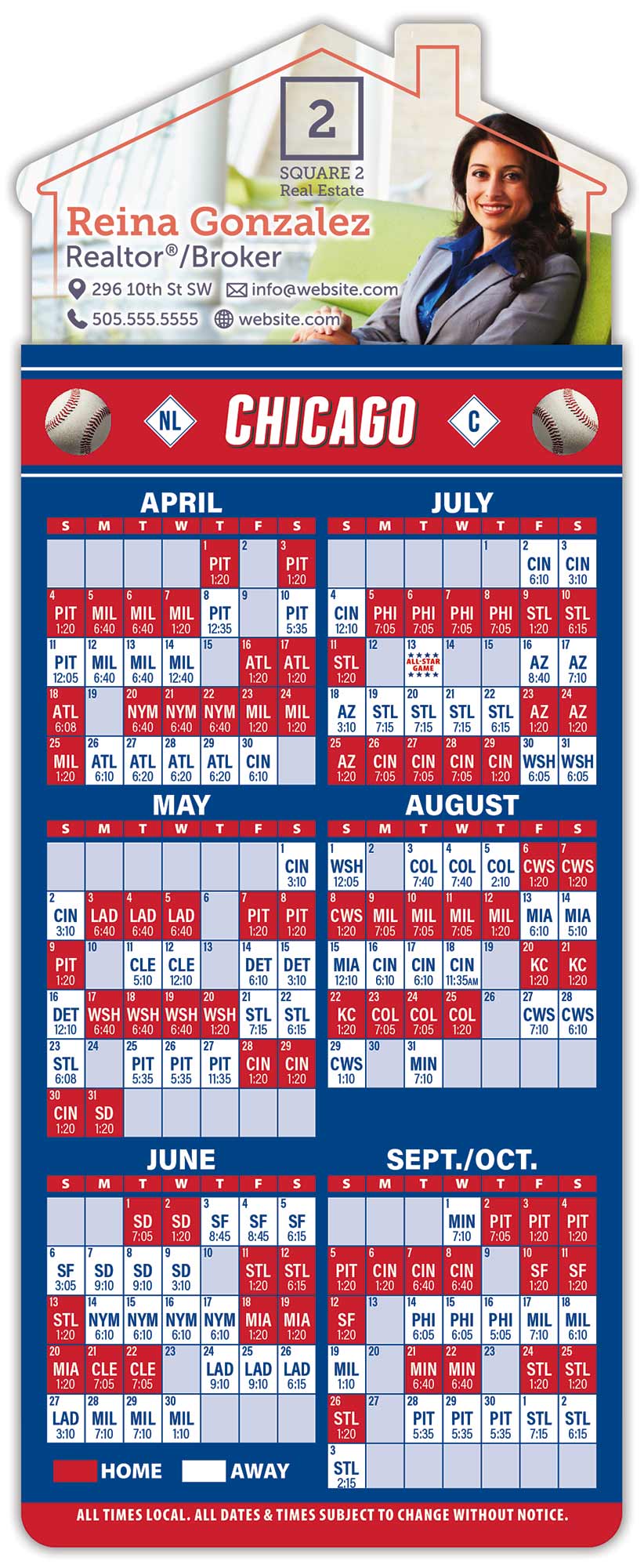 Magna-Card House Shape Magnet - Baseball Schedules (3.5 x 9) 1