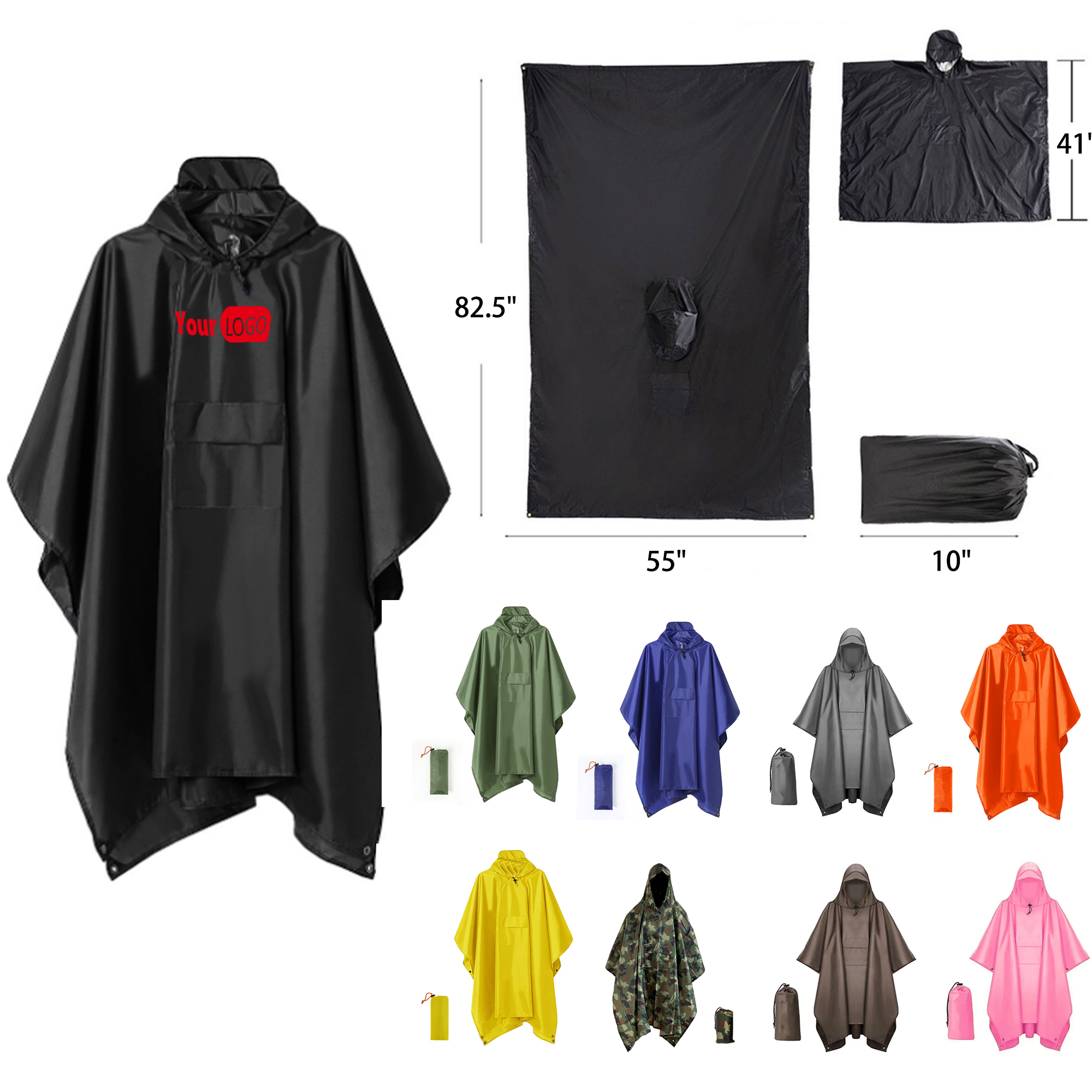 MOQ 50 PCS Versatile Camping Raincoat 9