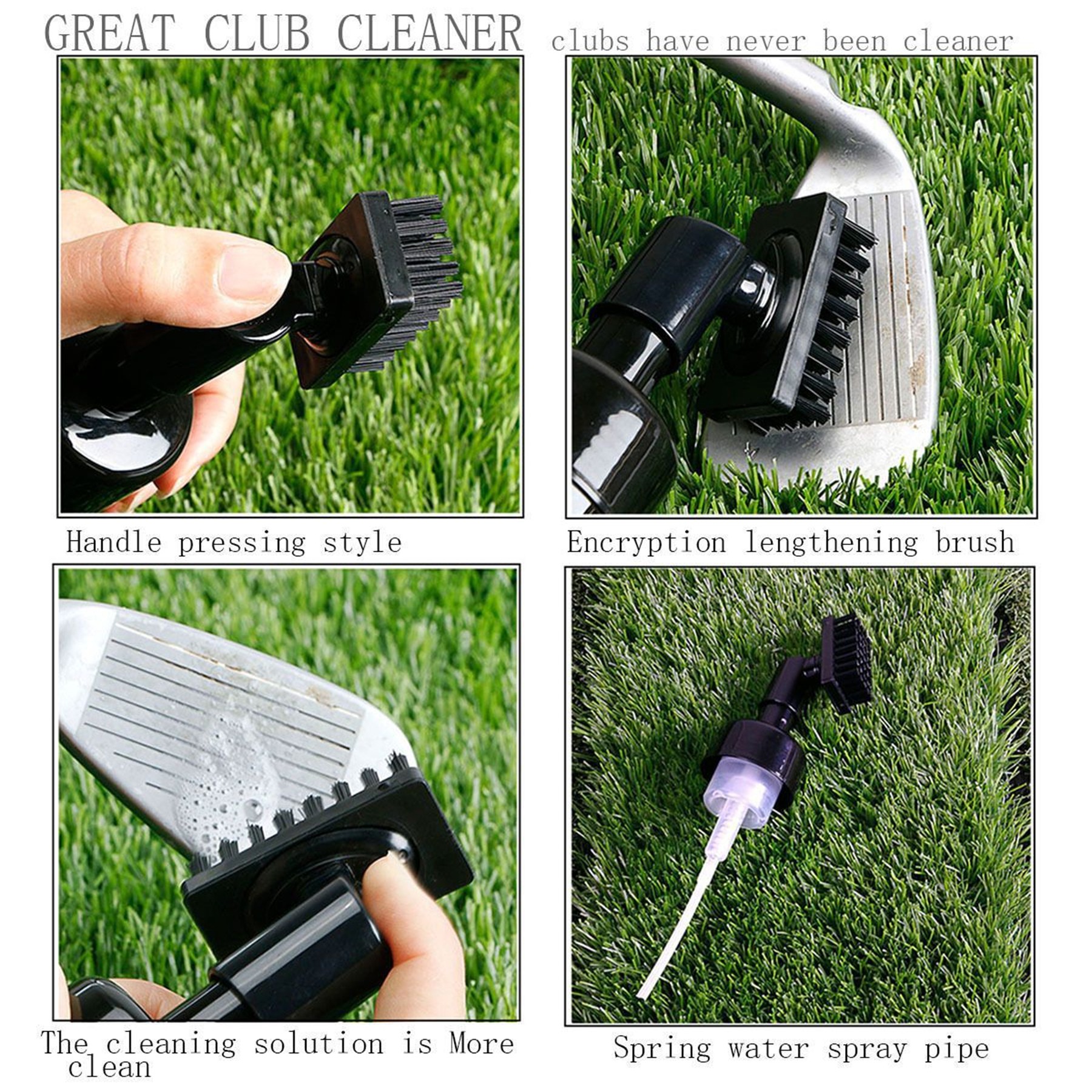 Golf Club Cleaner Brush Water Spray 1