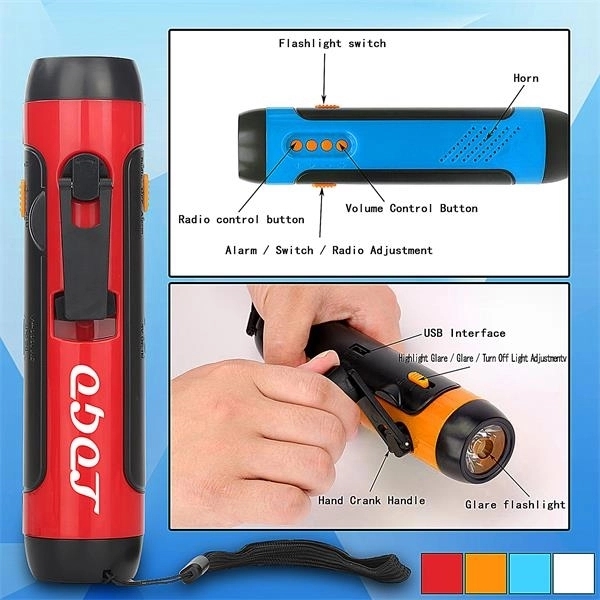 Hand Crank Radio Flashlight 3
