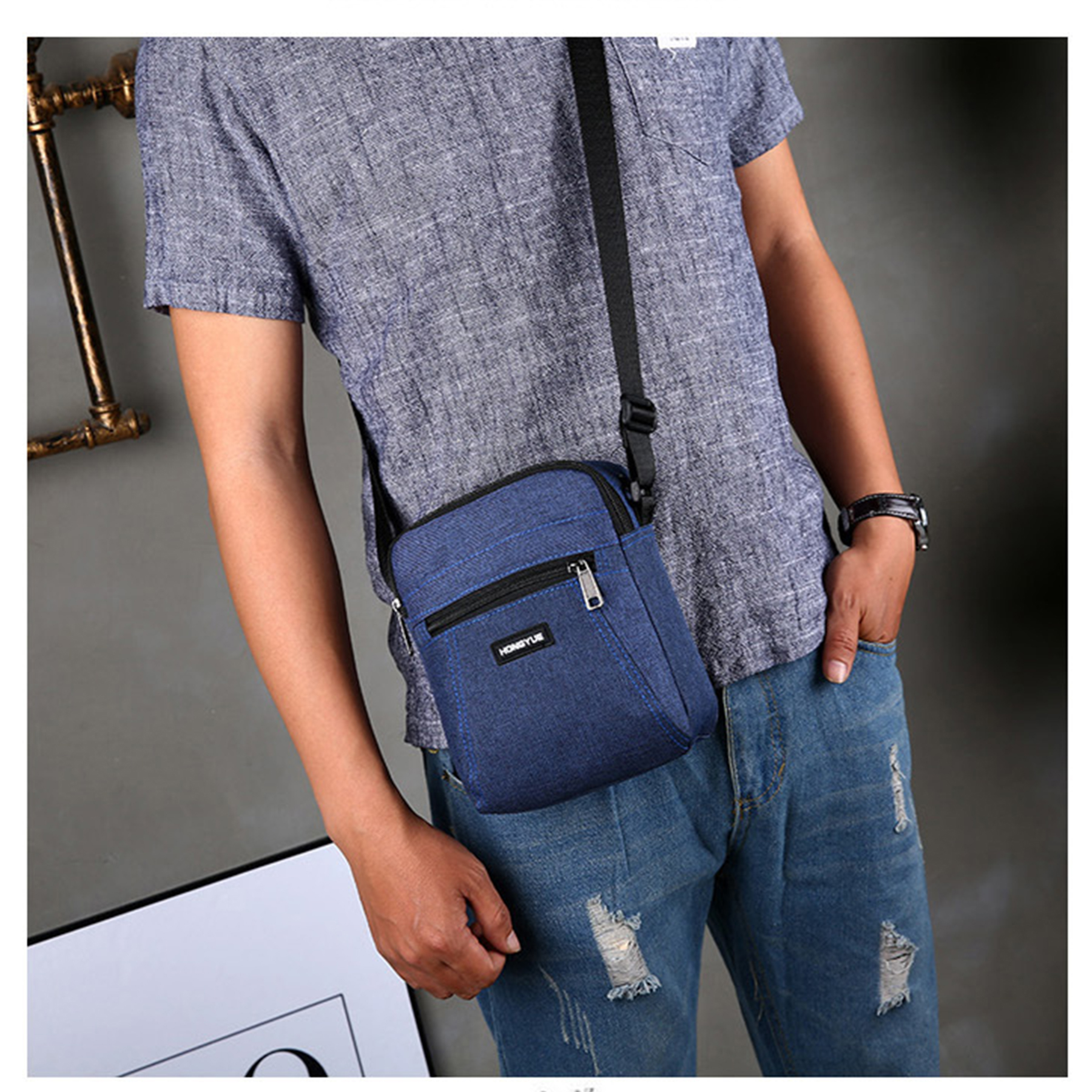 Nylon Men's Casual Shoulder Crossbody Bag 5