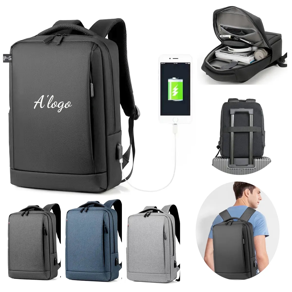 USB Charging Laptop Backpack 1