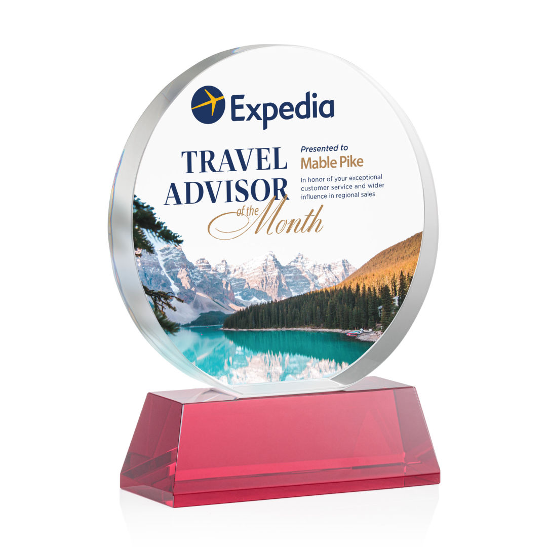 Glenwood Vividprint™ Award on Base - Red 14