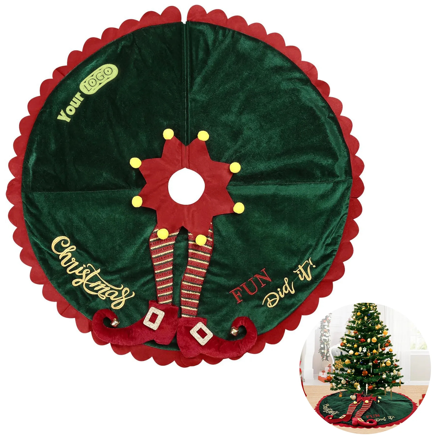 Polyester Christmas Tree Skirt Decoration 5
