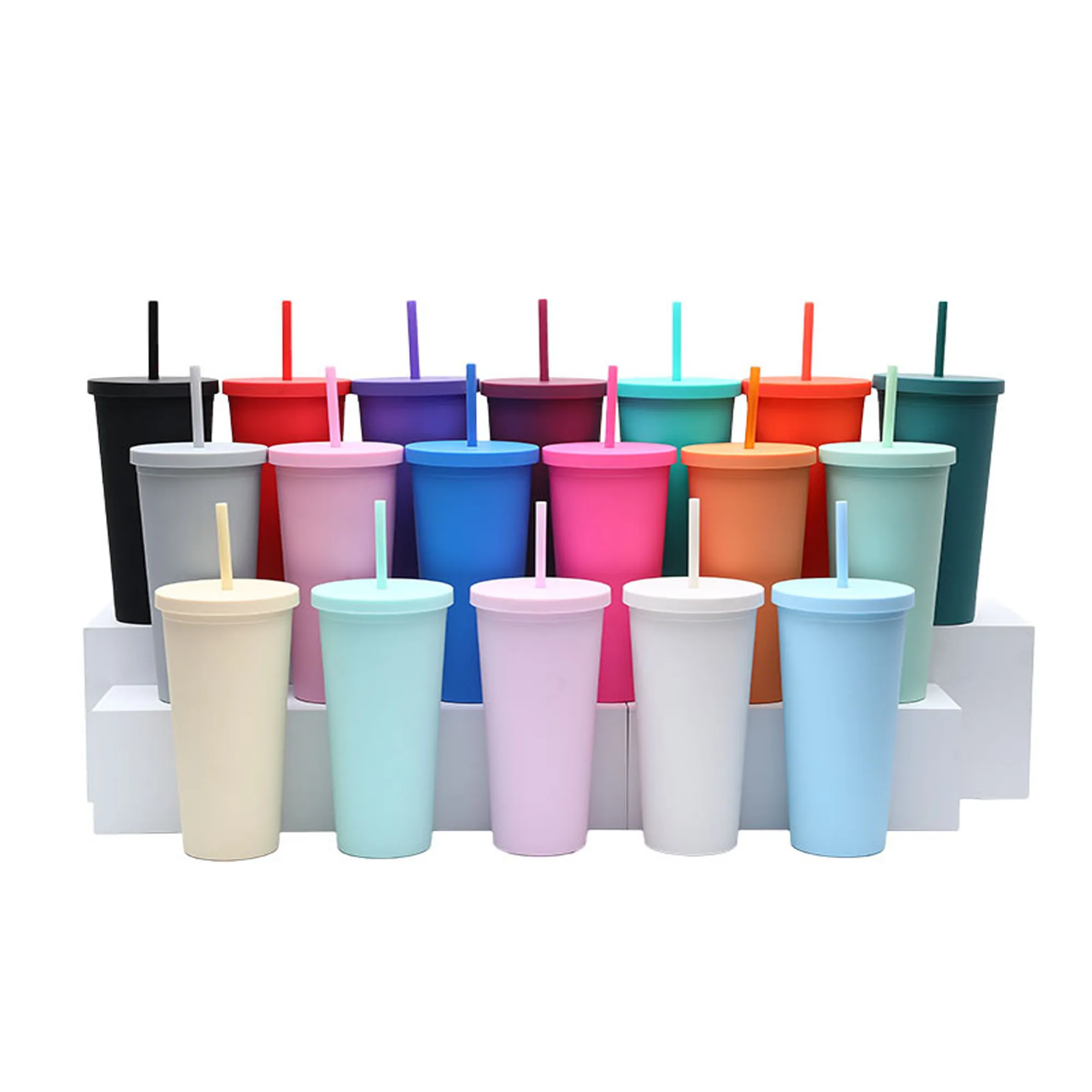 24 OZ Custom Colored Plastic Cups 1