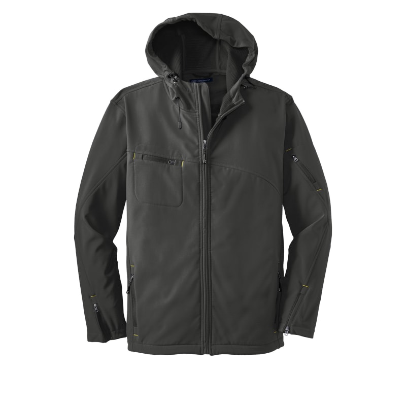 Port Authority Textured Hooded Soft Shell Jacket. 11