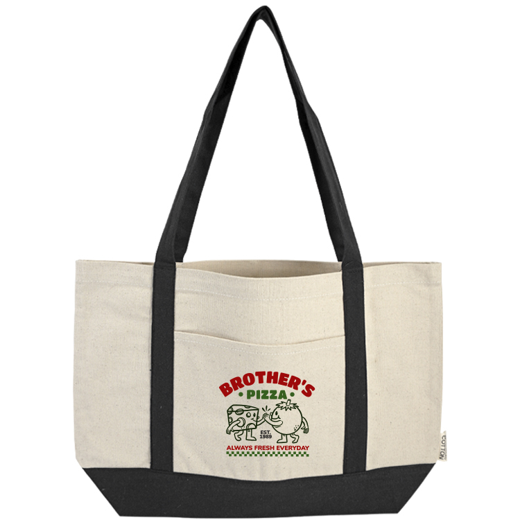 Dallas Recycled Cotton Front Pocket Tote, custom tote bag with logo imprint 8
