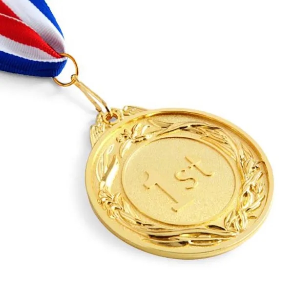 6 Pack 1st Place Gold Medals with 16 Inch Neck Ribbon 2