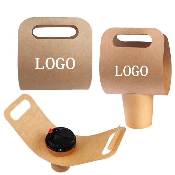 Kraft Paper Cup Holder With Handle 2