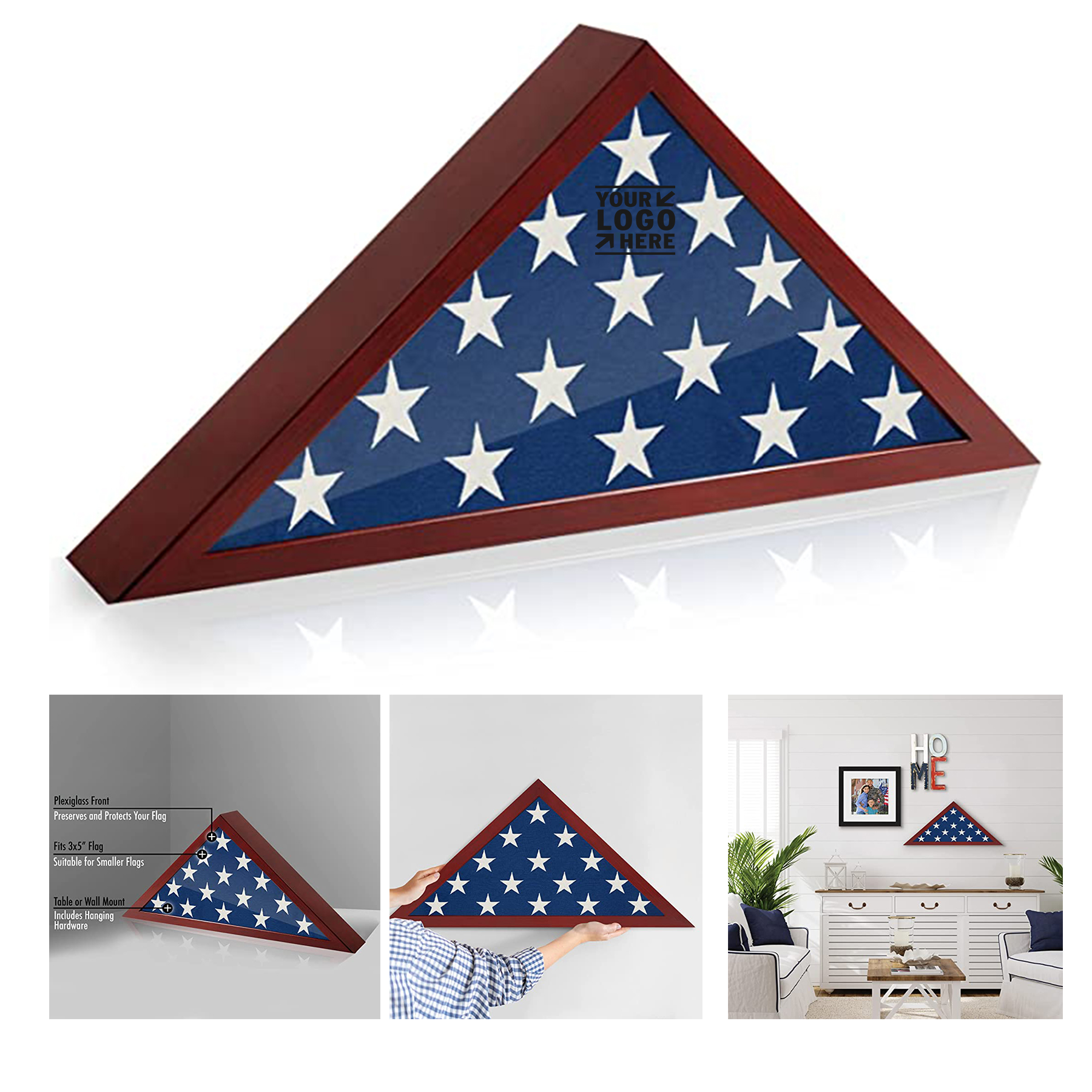 Americanflat Large Flag Box Display Case for Burial Flag 2