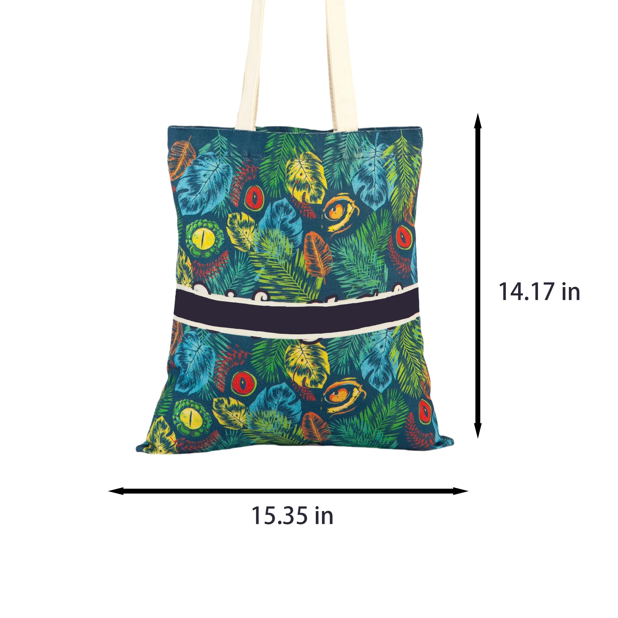 Tropical Leaf Canvas Tote, custom tote bag with logo imprint 3