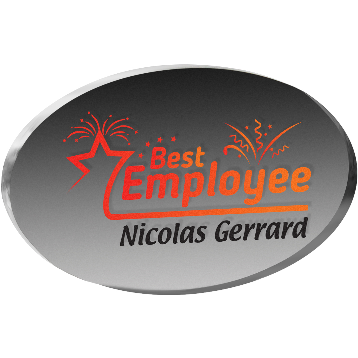 Clear Oval Paper Weight (4"x2 1/2"x 3/8") Full Colour PhotoImage