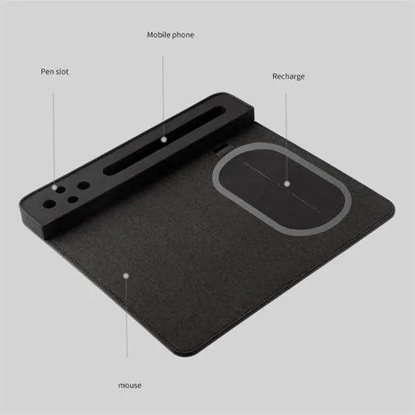 Fast Wireless Charger Mousepad With Pen Holder 6
