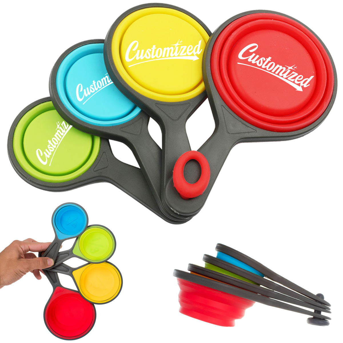 Collapsible Silicone Measuring Cups and Spoons Set 5
