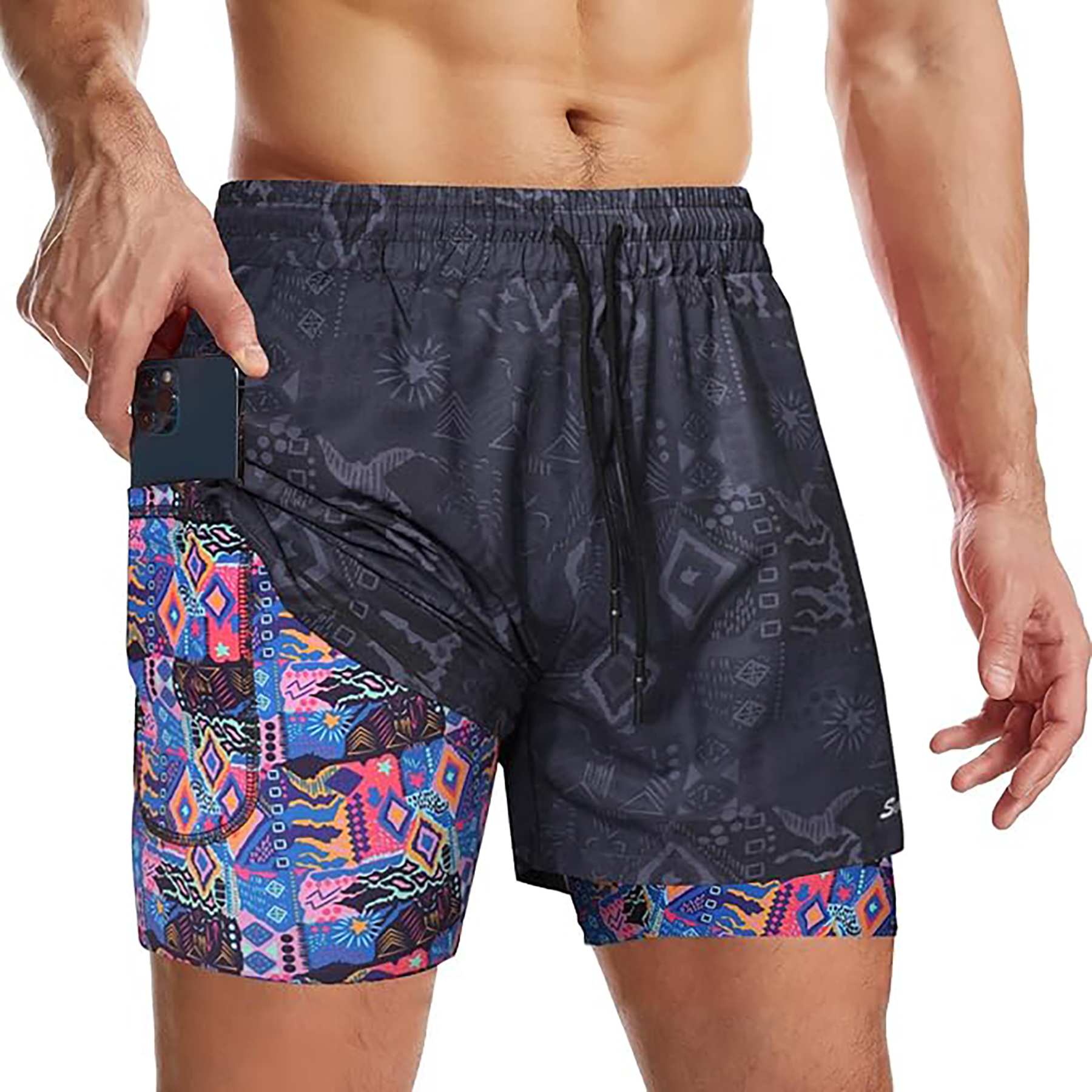 Men's 2 I n 1 Quick Drying Sports Shorts with Lining 10