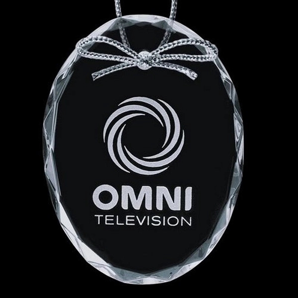 Oval Anniversary Crystal Christmas Ornament 4