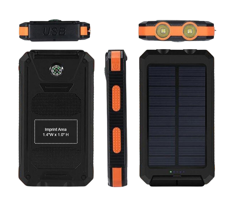 Solar Power Bank with LED-10000 mAh 4