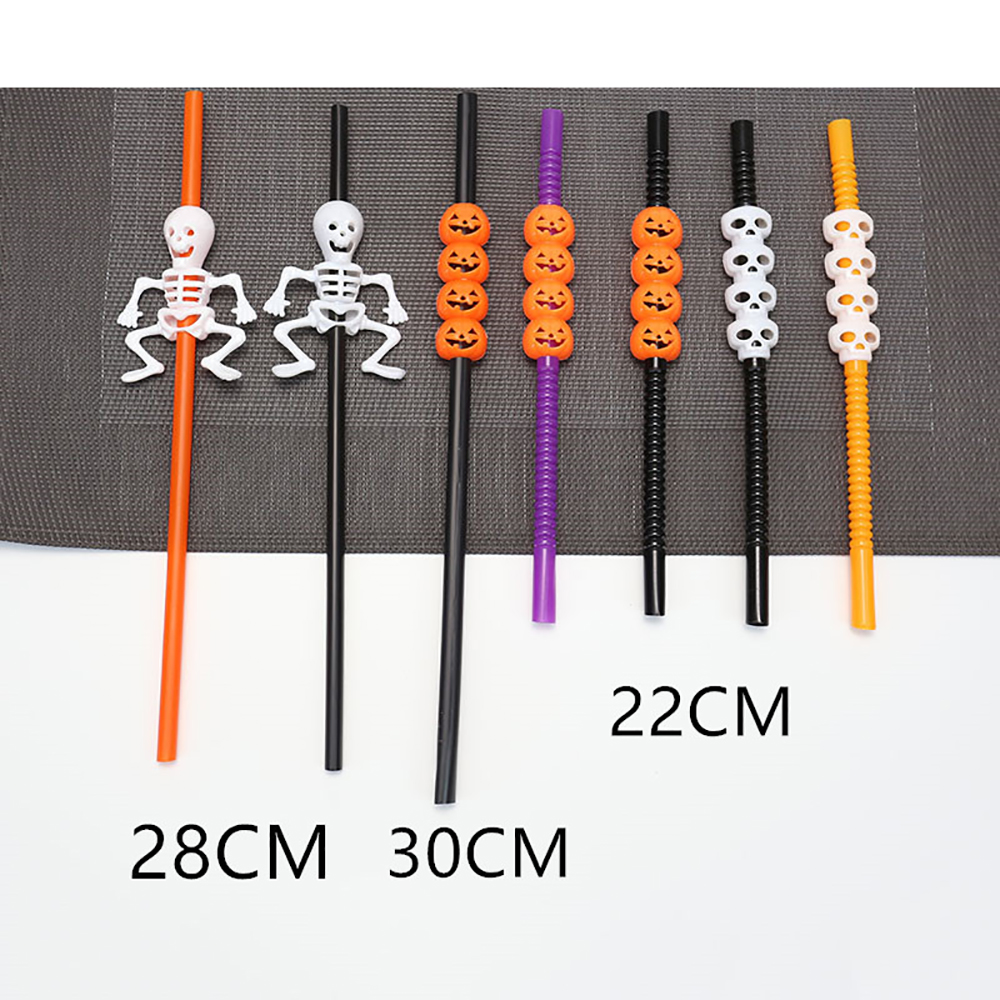 Halloween 5pcs Pumpkin Drinking Straws 3