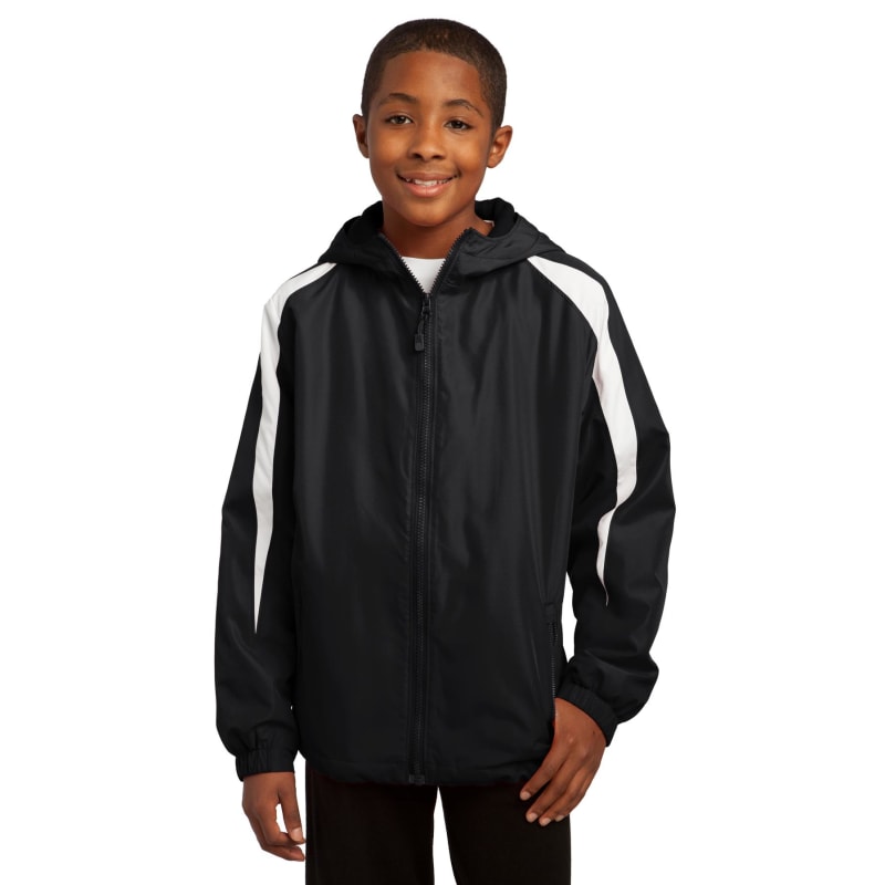 Sport-Tek Youth Fleece-Lined Colorblock Jacket. 3