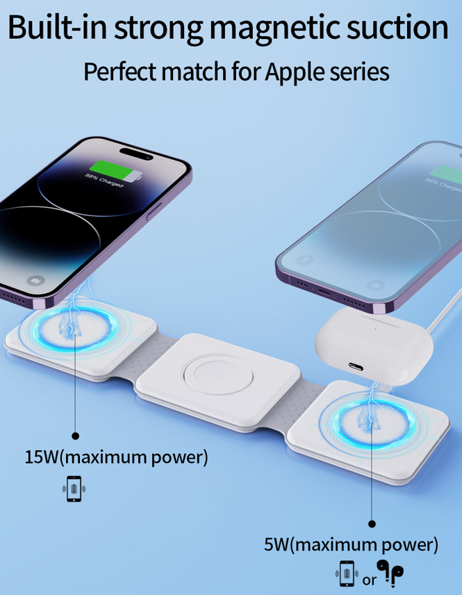 3 in 1 Foldable Magnetic Wireless Charger Dock 2