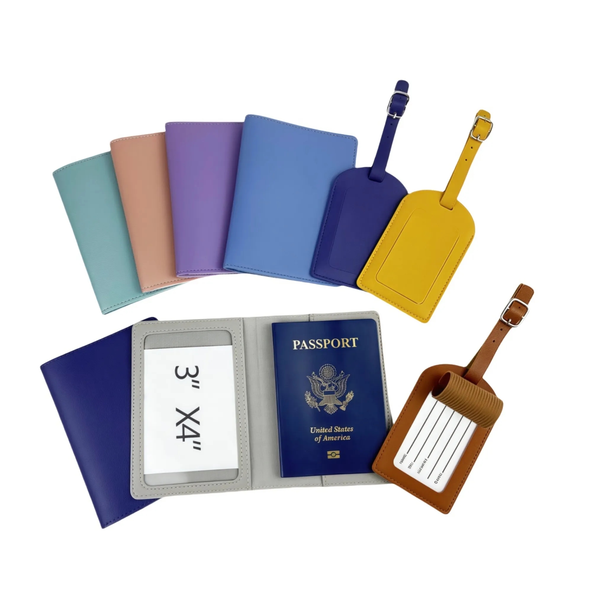 Premium PU Leather Passport Holder & Luggage Tag Set 11