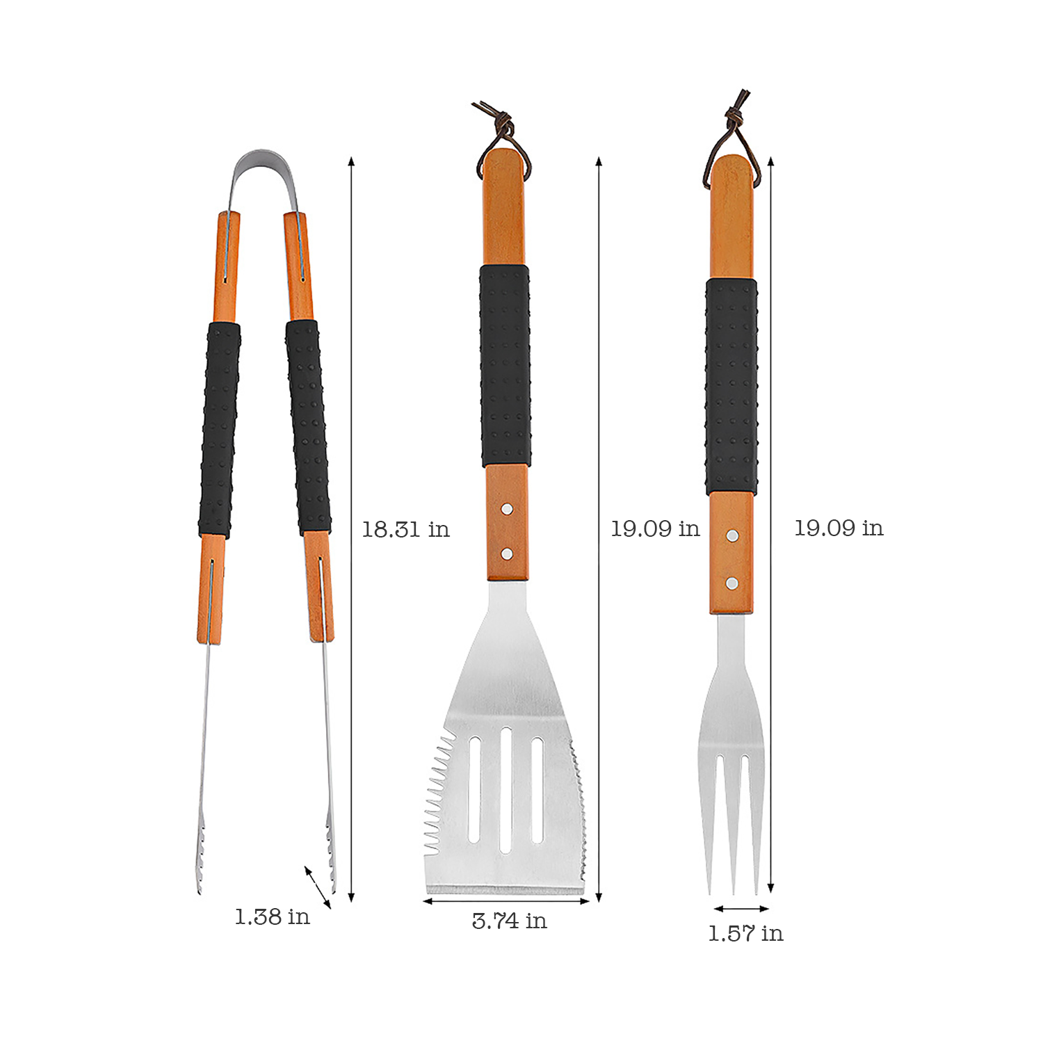 Outdoor Camping BBQ Tool Set with Fork Spatula and Tongs 2