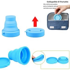 170ml Silicone Collapsible Cup With Sturdy Flat Lid 7