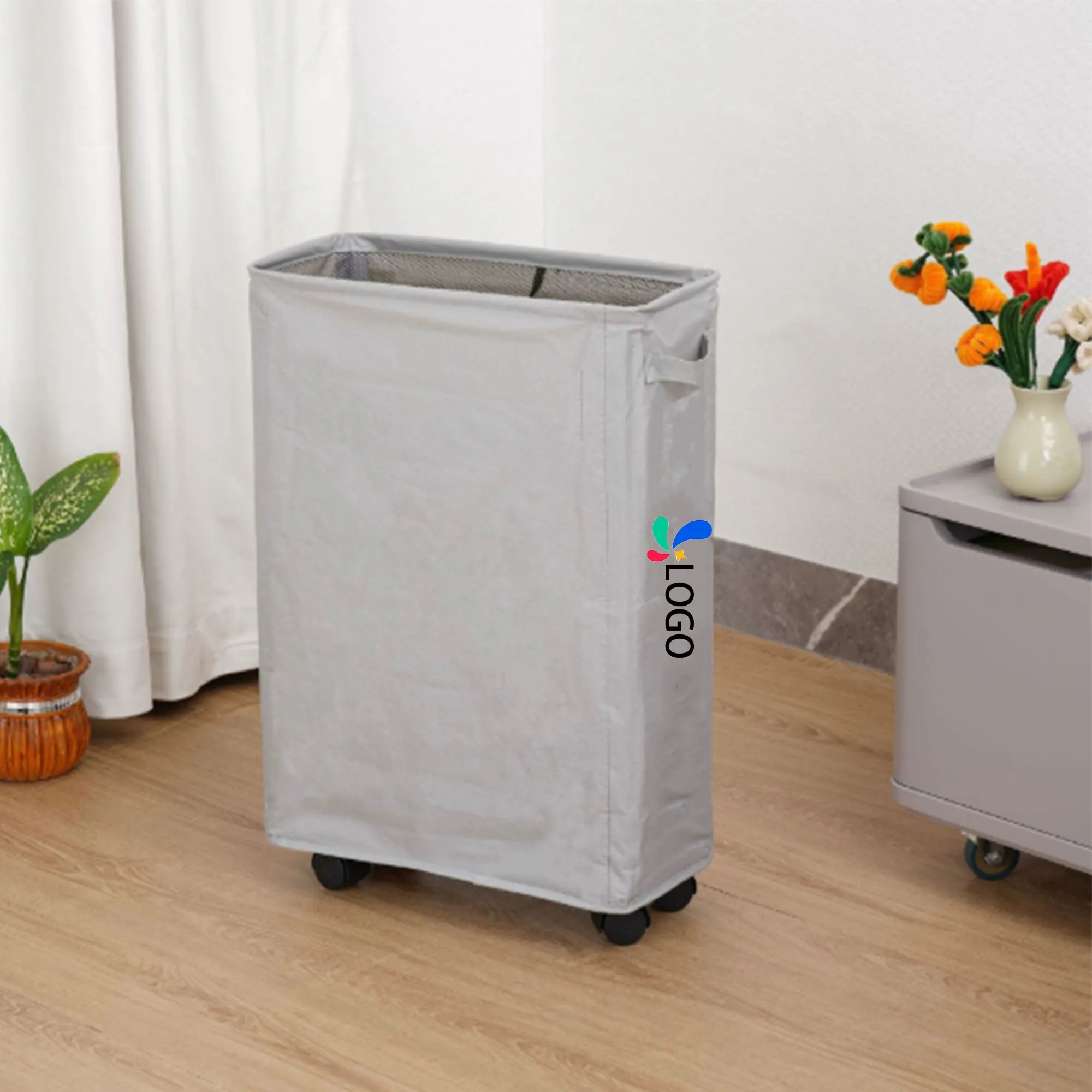 Rolling Slim Laundry Basket 3