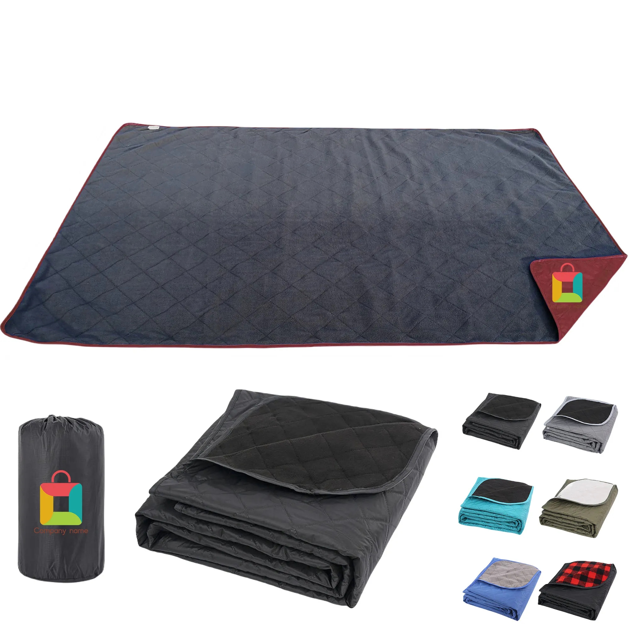 MOQ100 Polar Fleece Polyester Waterproof Picnic Mat 3