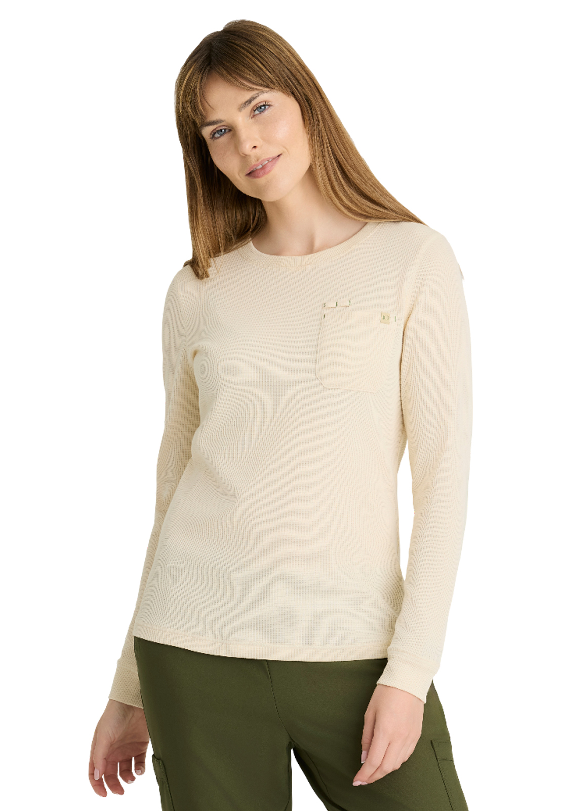 Grey's Anatomy Evolve Stretch - Women's One-Pocket Wanderlust Waffle Knit Top 9