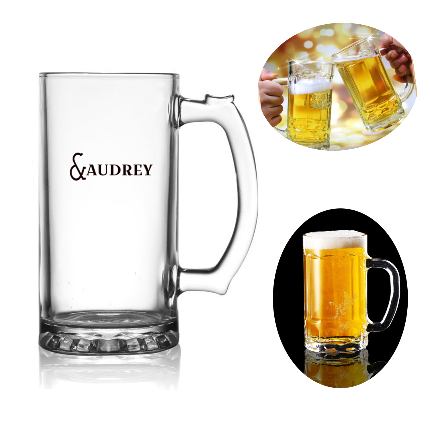 16oz Glass Beer Steins 1