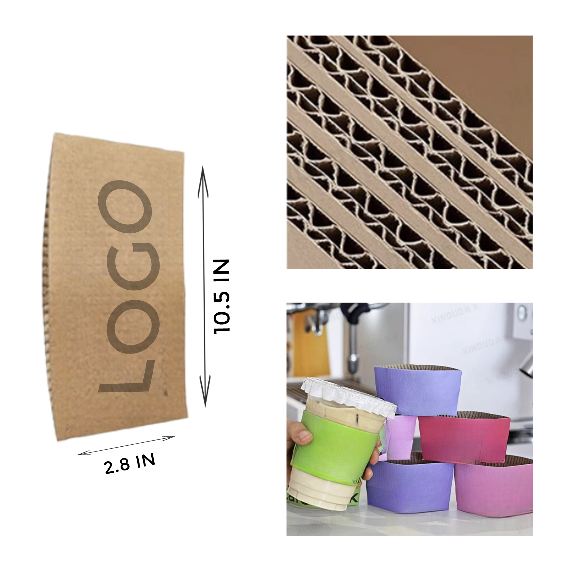 Eco - Friendly Corrugated Paper Cup Sleeve 2