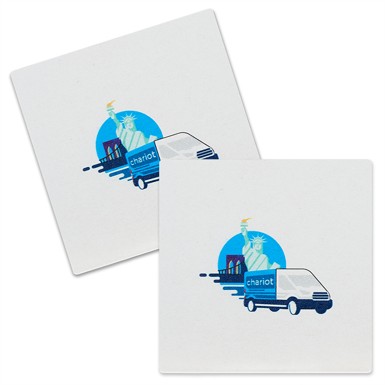 60 Point 3.5"Pulp Board Coasters, DIGITAL PRINT-Square 1
