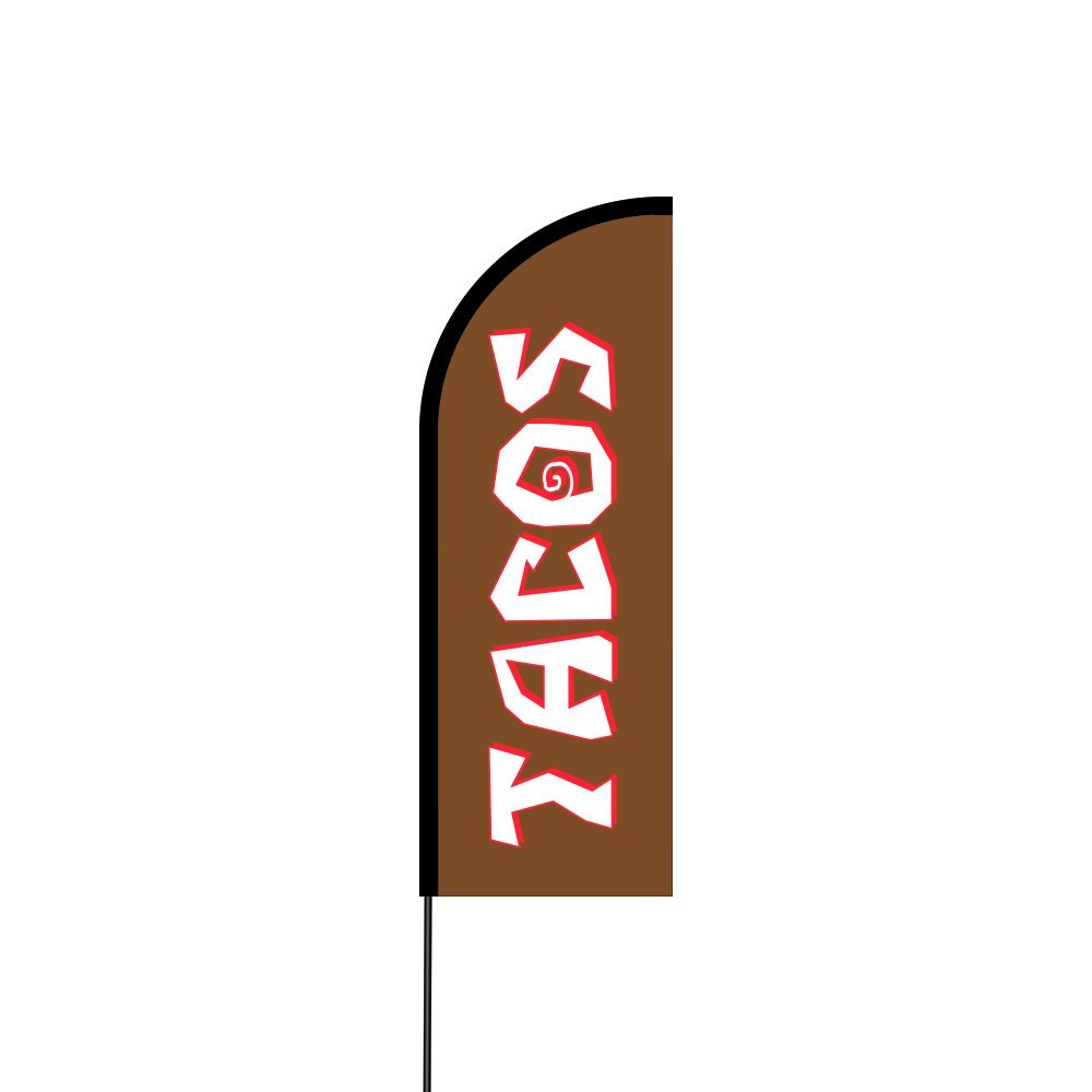 Tacos Flag Kit 11' Feet Feather Flag Sign feather banners Outdoor Banner 2