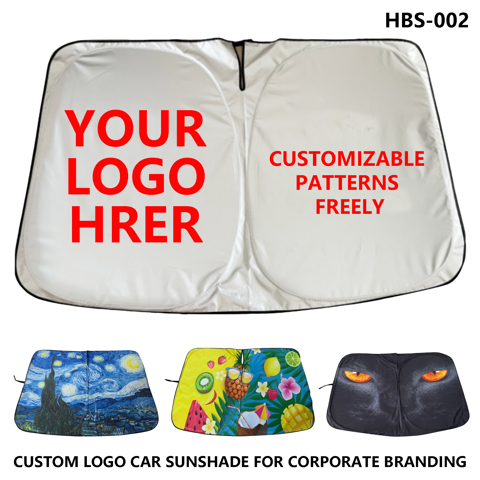 Customizable Car Sunshade - UV Protection, Silver Coated & Foldable 1