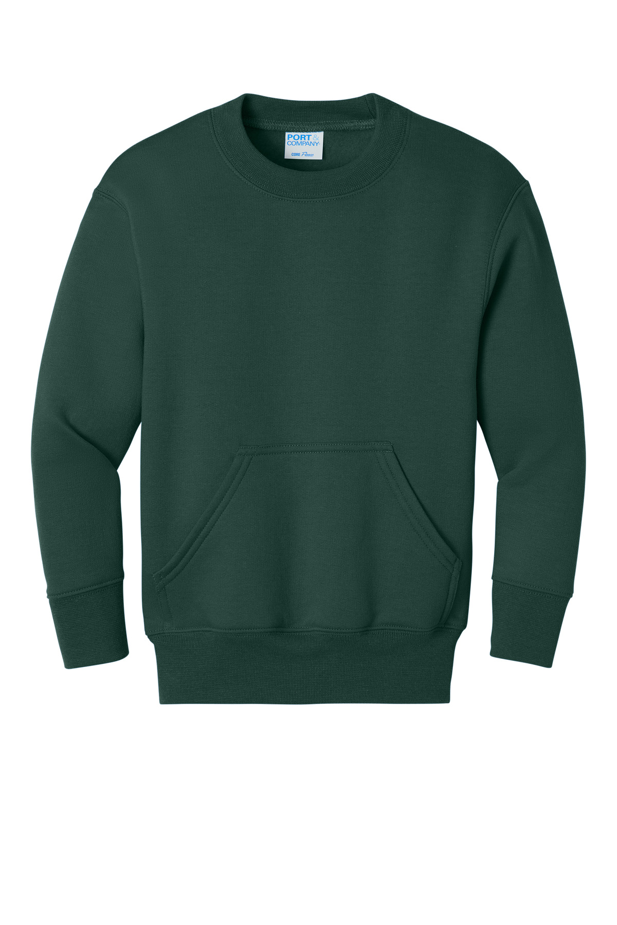 Port & Co Youth Core Fleece Crewneck Pocket Sweatshirt PC78YPKT 49