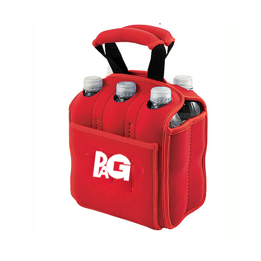 6 Pack Beer Bottle Cooler w/Pocket & Handle 3