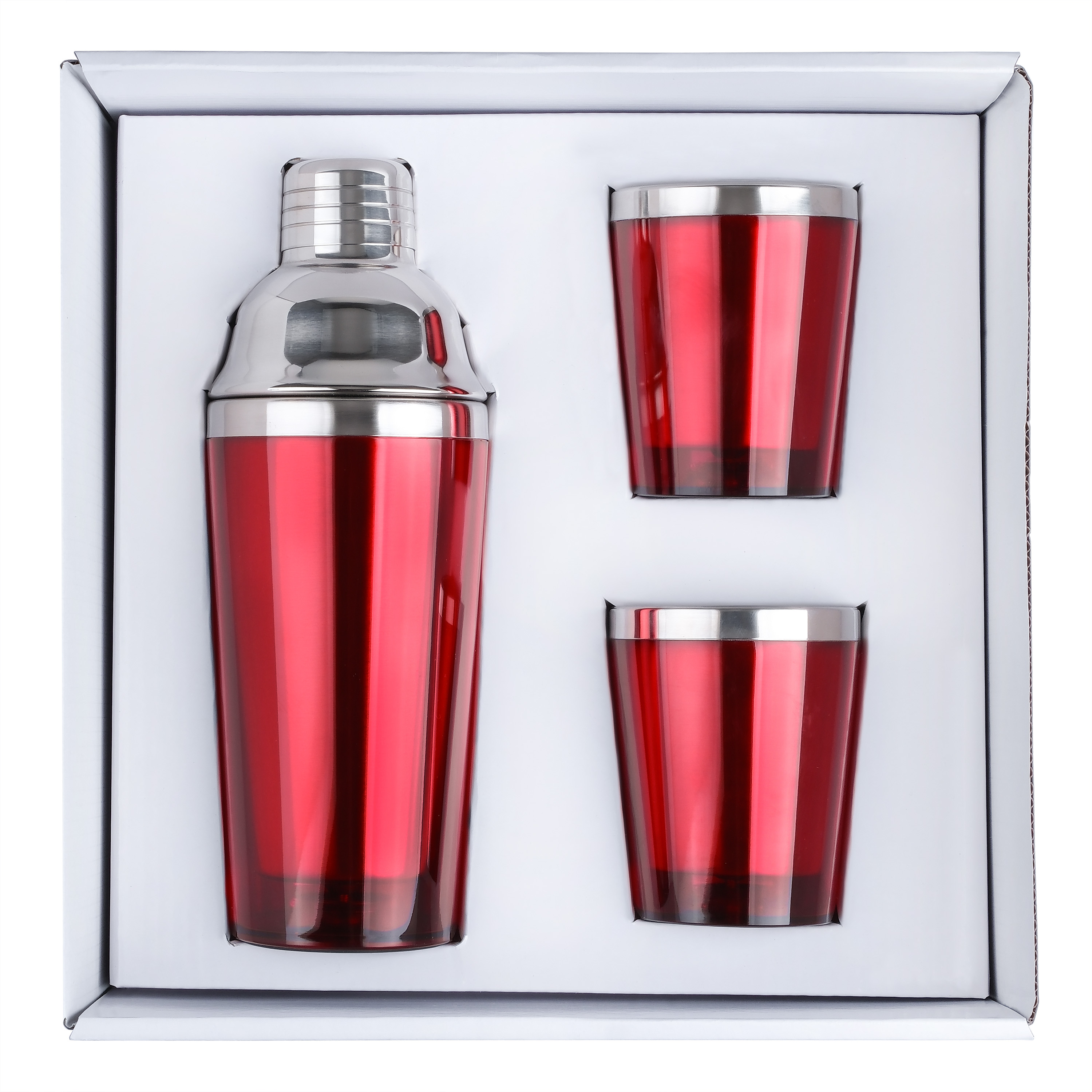 Cocktail Shaker & Tumblers Cup Gift Set 6