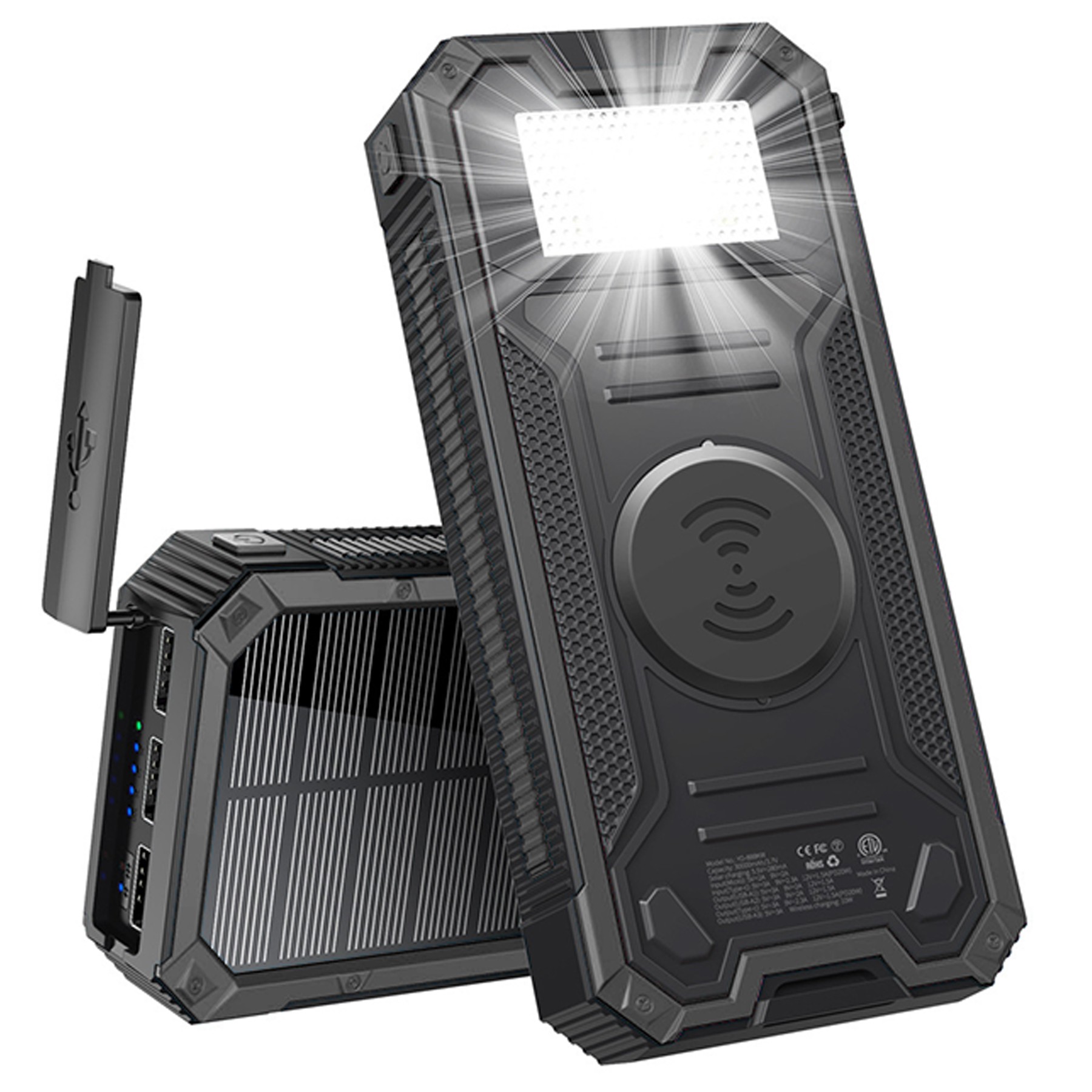20000Mah Solar Power Bank Flashlight 2