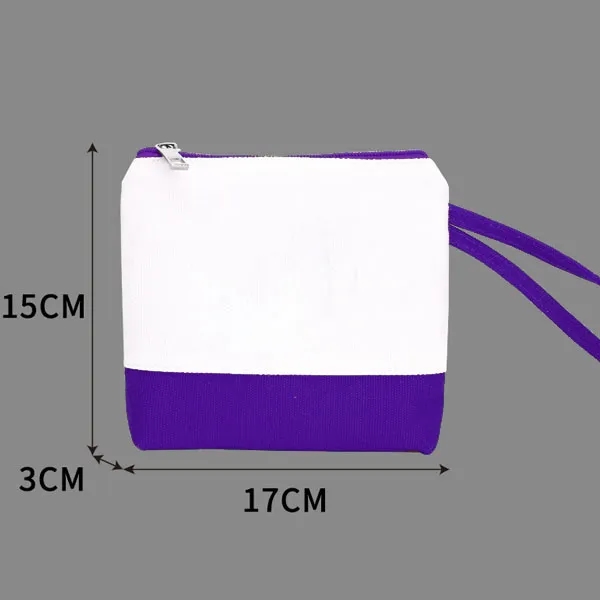Zippered Canvas Coin Pouch with Wrist Strap 1