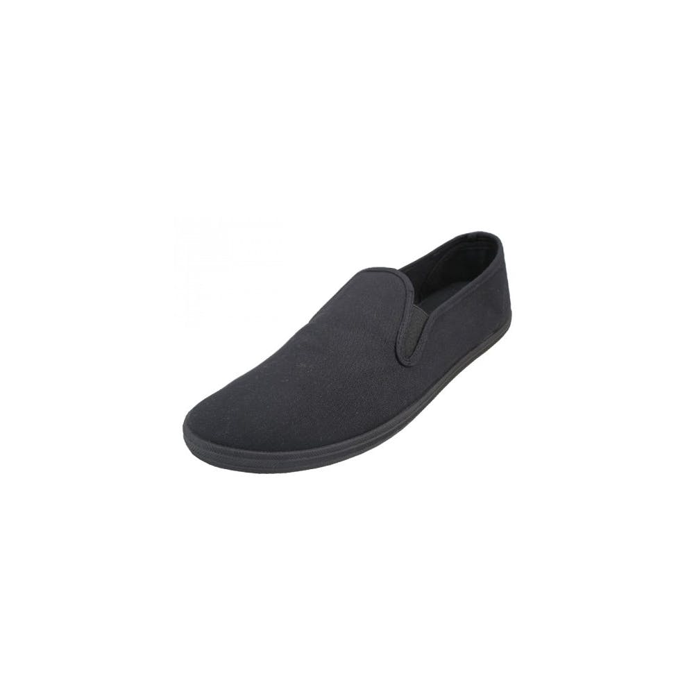 Men's Slip-On Canvas Shoes - Black Sizes 7-13 2