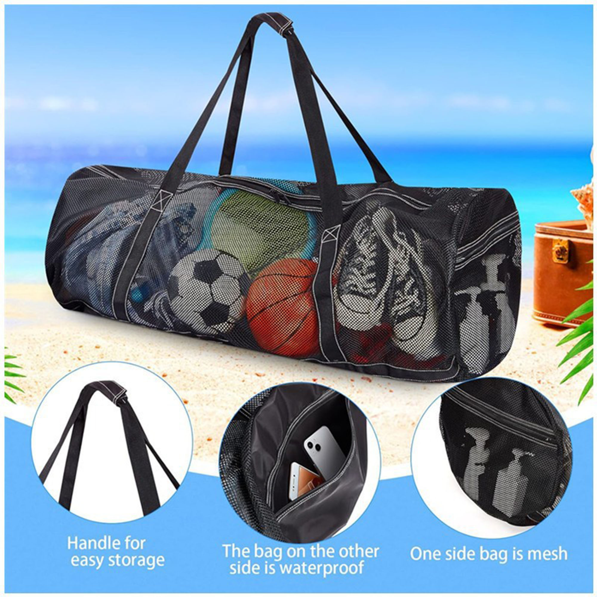 Large Mesh Dive Bag with Zipper Pockets 5