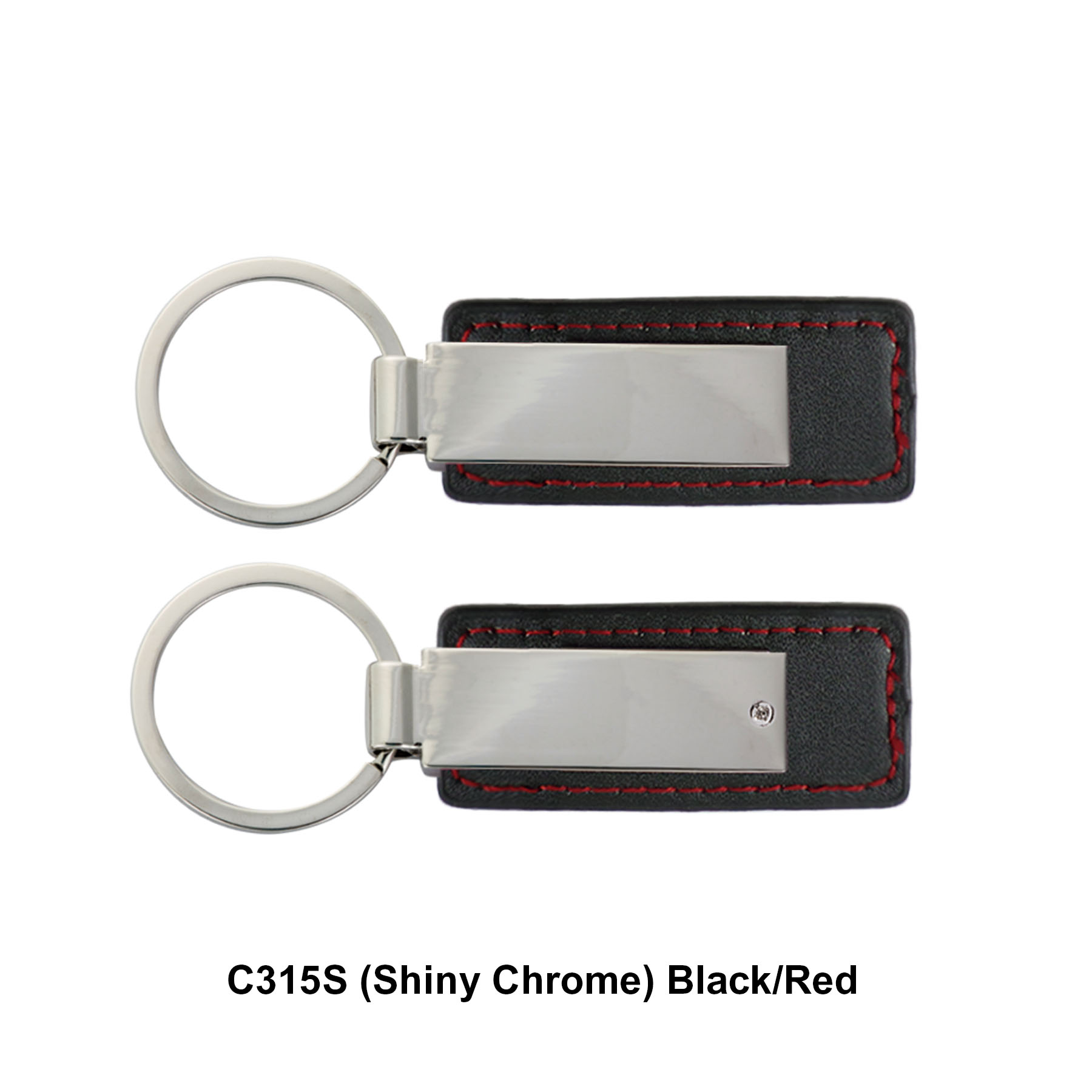Leatherette with Rectangular Metal Key Tag (Key Chain, Keychain) 5