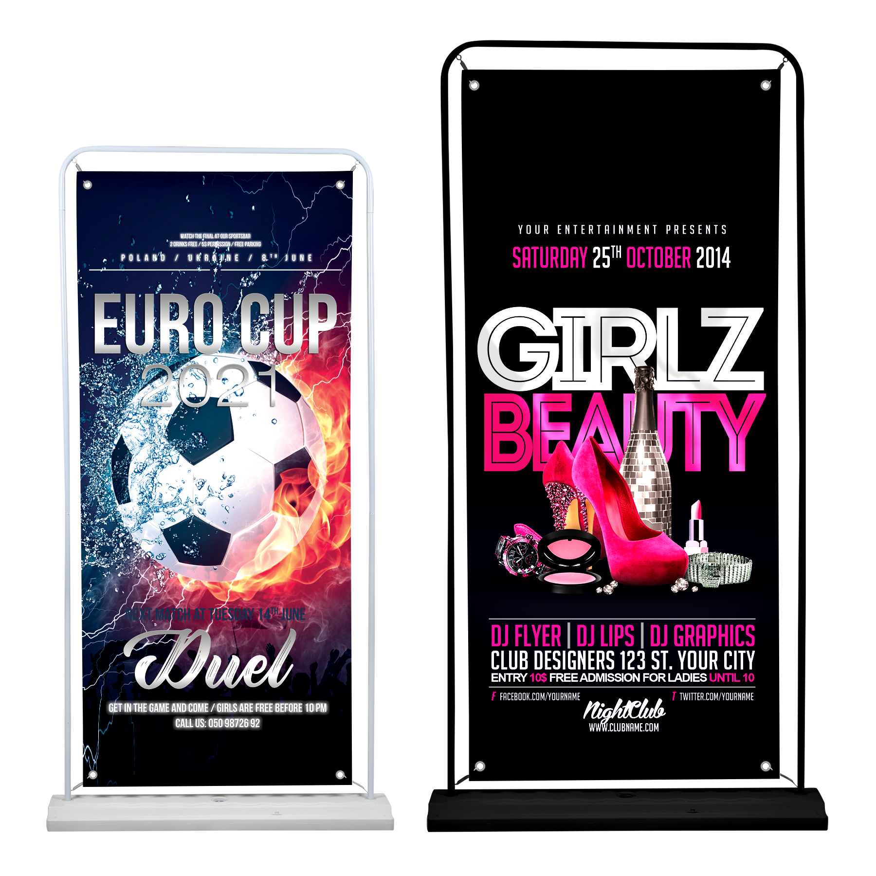 71" L × 31.5" W Single Sided Retractable Banner Stand 2