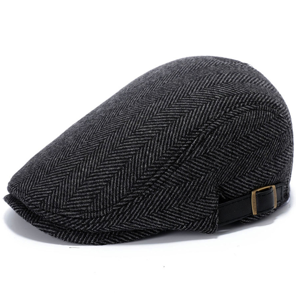 Men Woolen Beret Flat Ivy Cap Painter Newsboy Hat 5