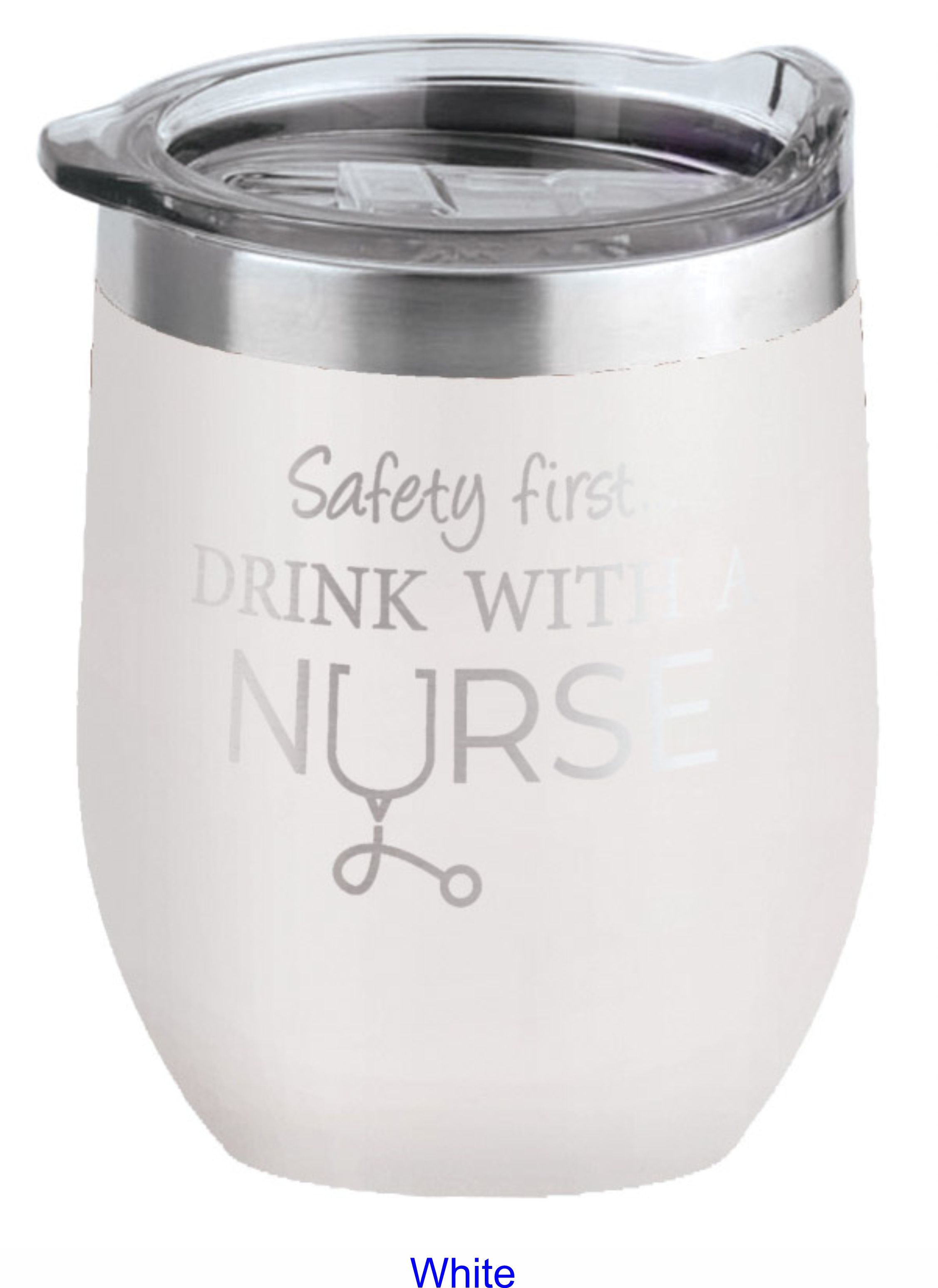 16 Oz. Tahoe Stemless Wine Glass w/Lid Stainless Steel 18