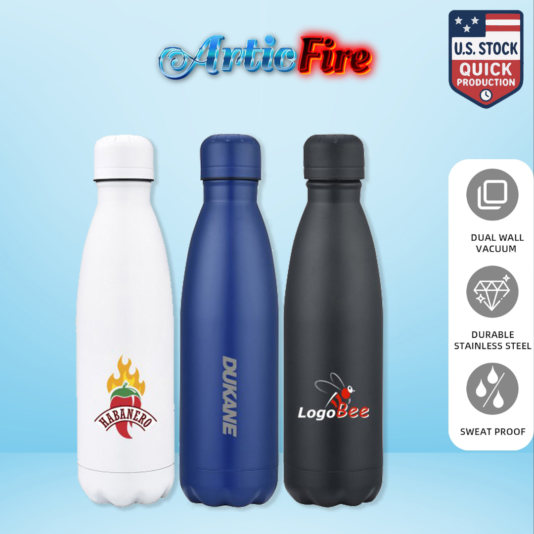 ArticFire 17oz Double Wall Stainless Steel Bottle Screw on Lid 7