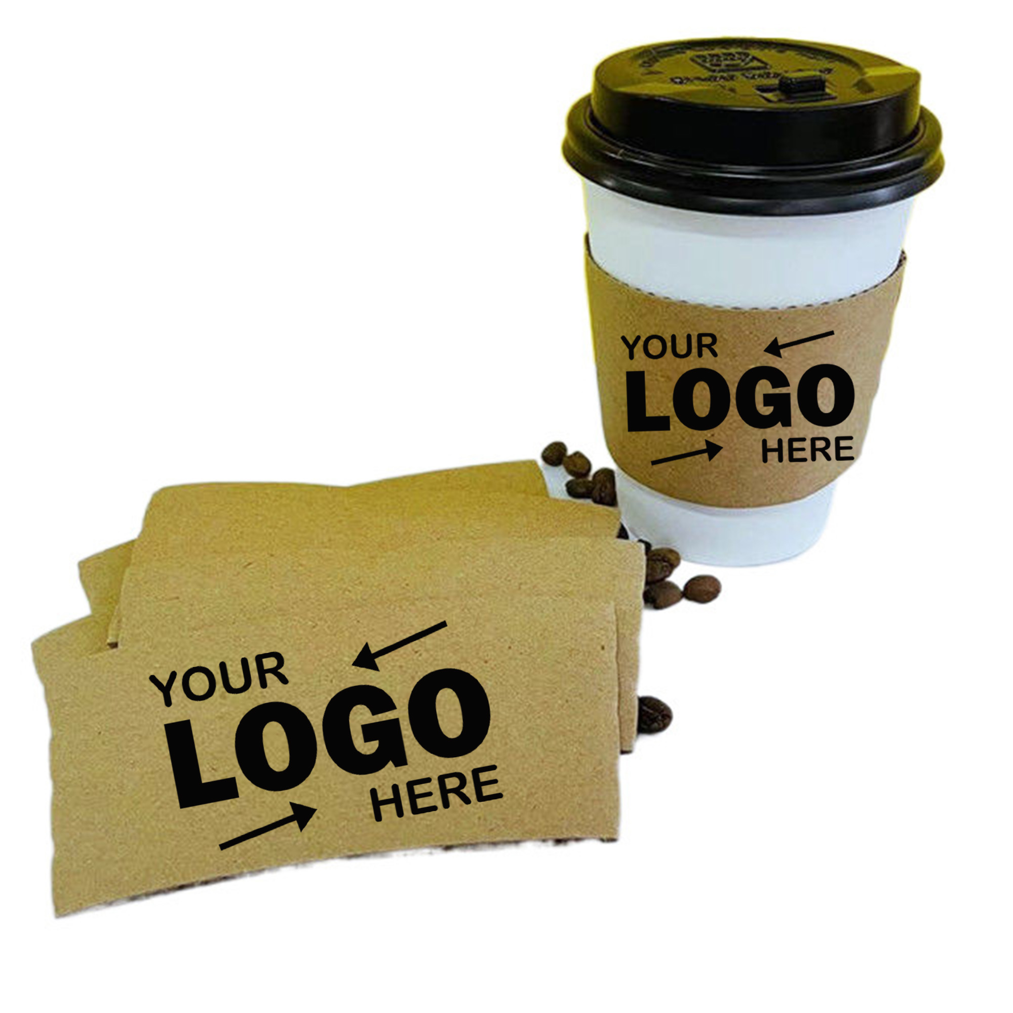 Custom Logo Kraft Corrugated Paper Coffee Cup Sleeve 2
