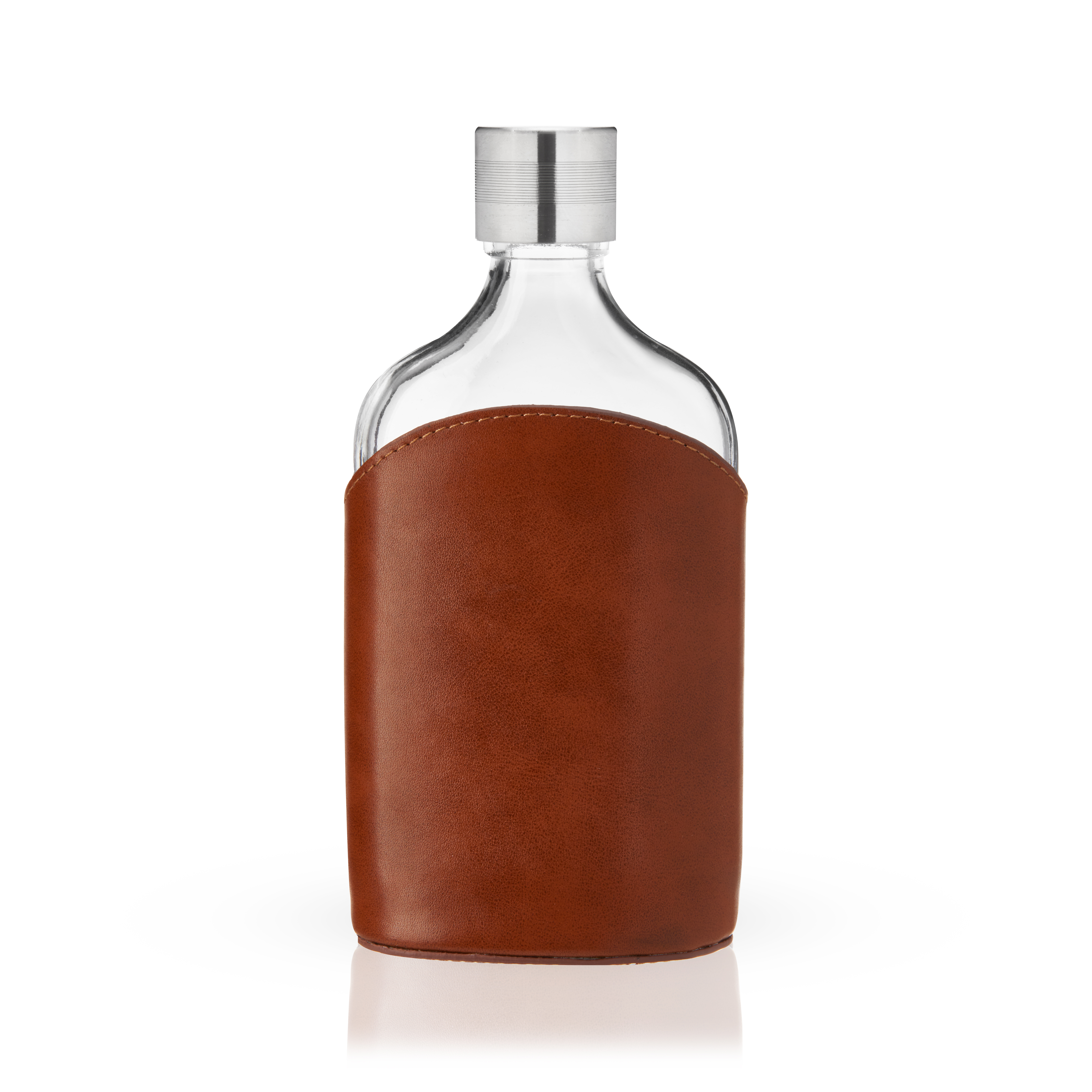 Viski® Parker Leather-Wrapped Glass Flask 8