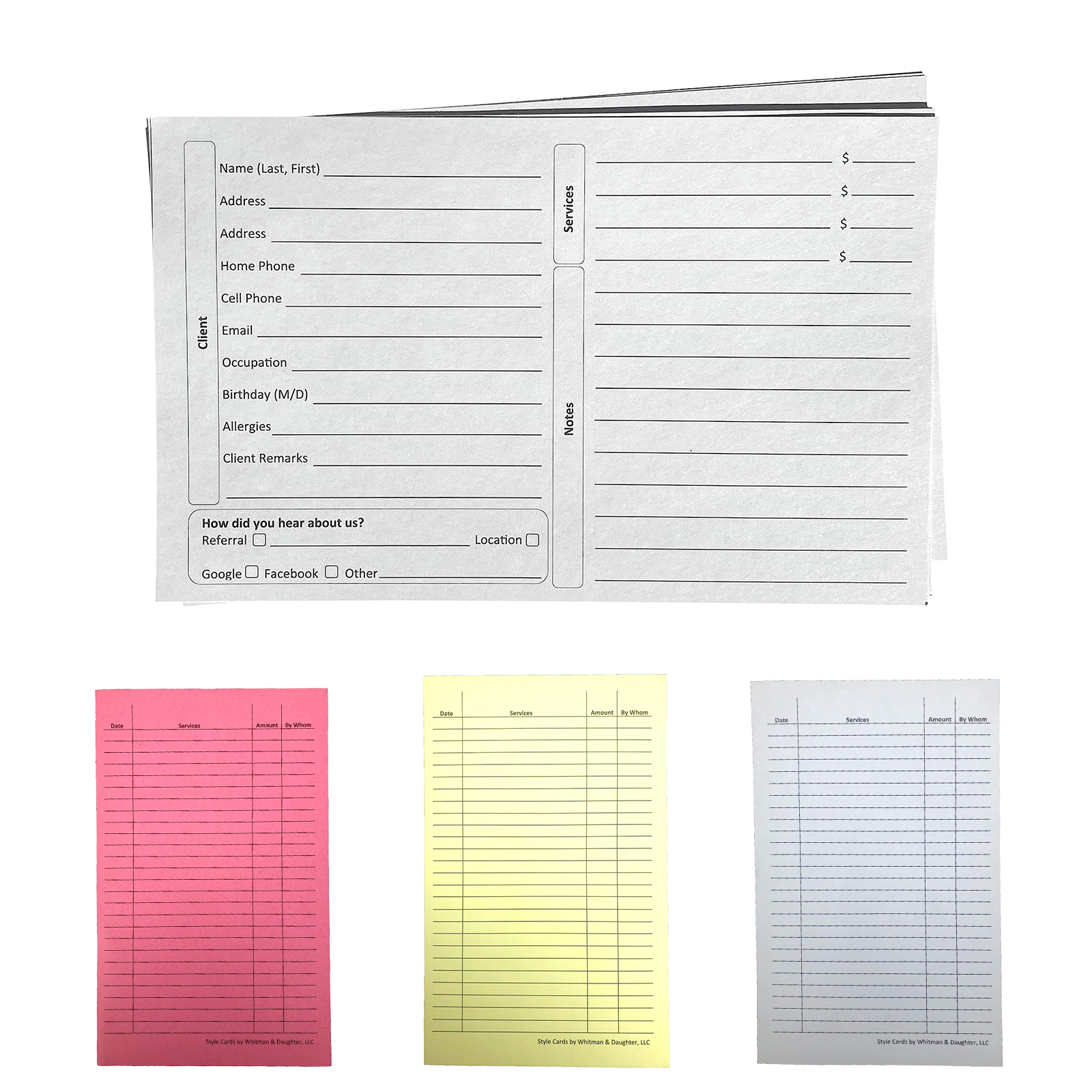 Stylist Customer Information Cards 1